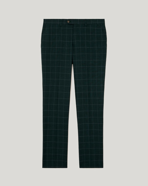 Sebastian Windowpane Check Tailored Pant, Khaki Windowpane, hi-res